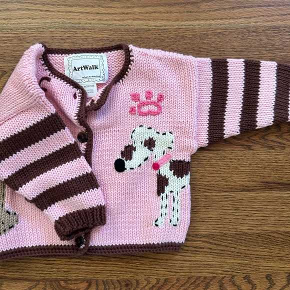 NWT Art Walk baby girls pink dog sweater - Picture 5 of 5